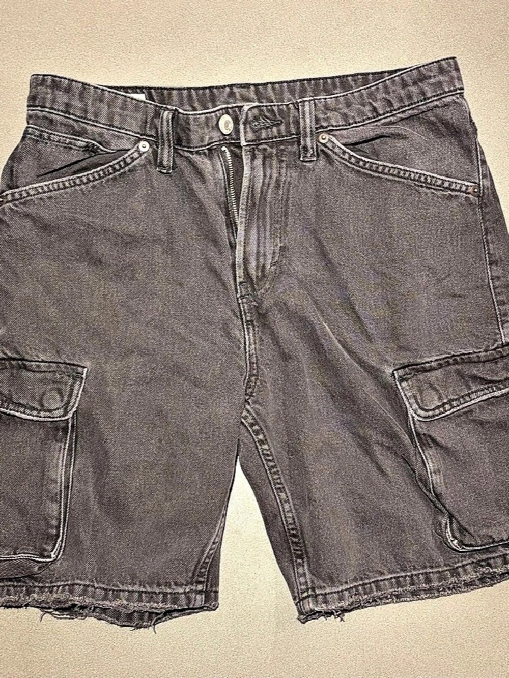 Zara Cargo Shorts in Gray Waist 31